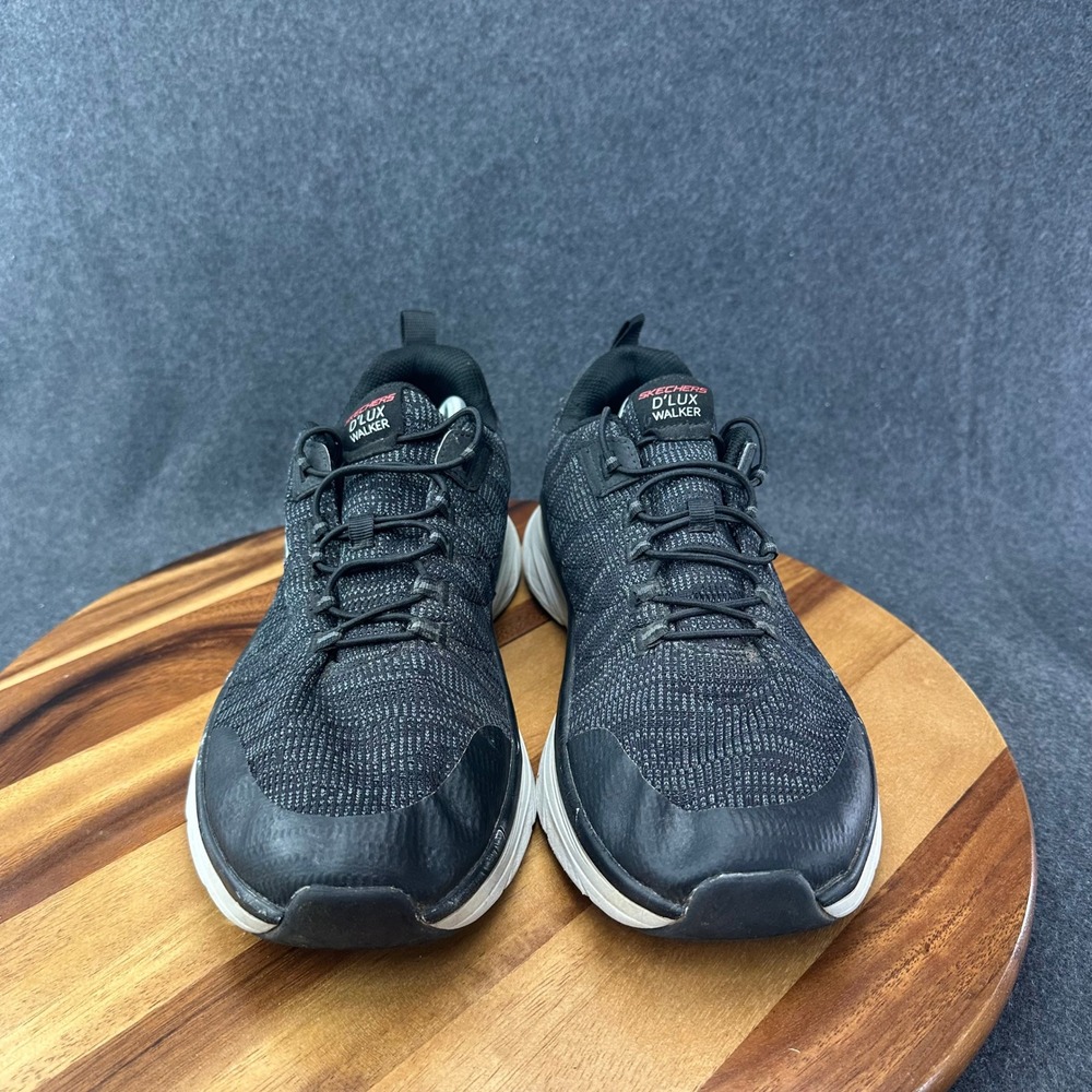 Skechers Shoes Men's 12 Extra Wide D'Lux Walker Sneakers Black Lace Up 232045WW - Picture 4 of 12